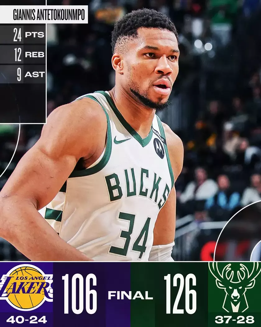 关于雄鹿再胜森林狼，豪取十二连胜创队史的信息